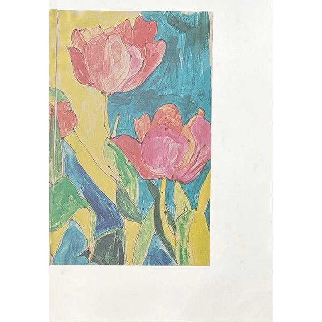 Red Mid Century American Artist Sally Brody Framed Monotype Painting, Water-Based Inks on Paper, Framed, Signed For Sale - Image 8 of 10