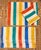 This set of bold primary striped French cotton tea towels or napkins will add a shot of color to your kitchen or table...