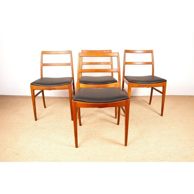 Vintage Danish Model 430 Chairs in Teak and New Leather by Arne Vodder for Sibast, 1960, Set of 4 For Sale - Image 16 of 17