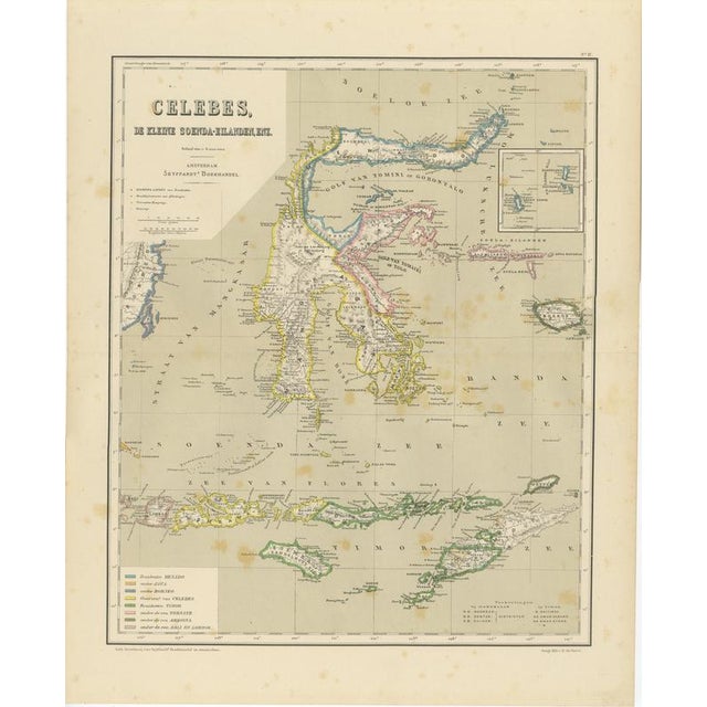 Antique Colonial Map of Celebes Sulawesi and Lesser Sunda Islands, 1884 For Sale - Image 13 of 13