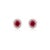 Metal 14k Gold Classic Oval Cut Ruby & Diamond Halo Stud Earrings for Her- A Pair For Sale - Image 7 of 12