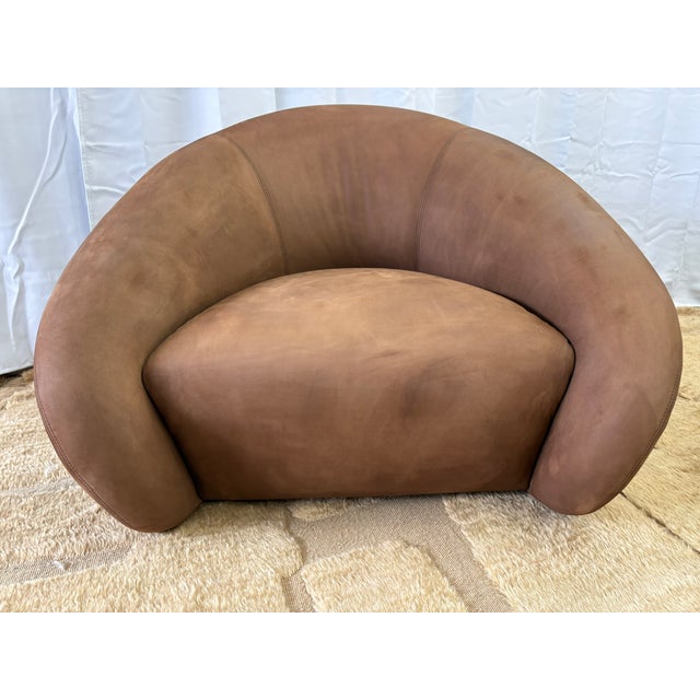 RH Reyna Leather Swivel Chairs (Set of 2) Italian Veneto Nubuck Leather – Cocoa A sculptural blend of organic curves and...