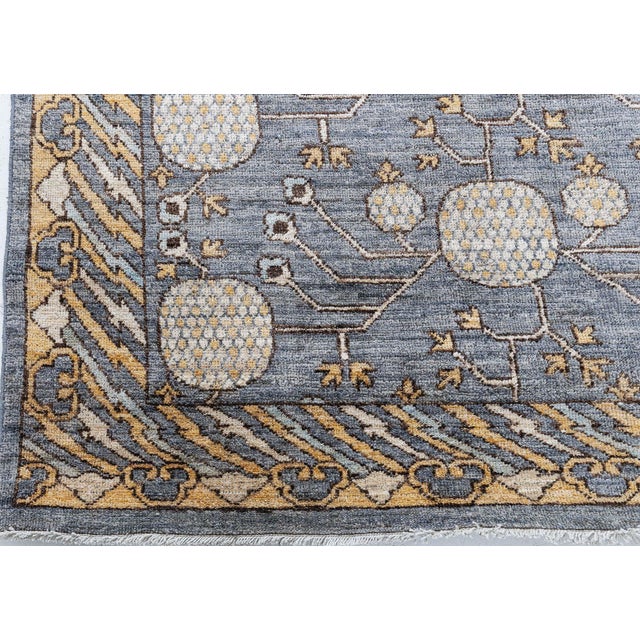 Asian Traditional-Style Samarkand Floral Ivory Rug "Oriflora" by Doris Leslie Blau For Sale - Image 3 of 9