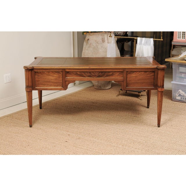 Antique Louis XVI Style French Desk With Brown Leather Top For Sale - Image 14 of 14