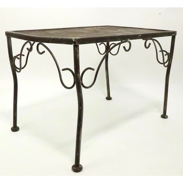 Wrought Iron Side Table Attributed to Woodard Chairish