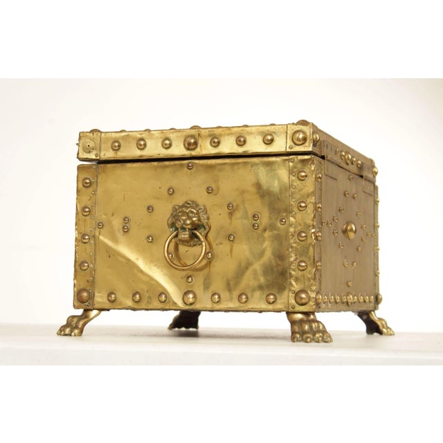 Victorian Antique Victorian Brass Fireplace Coal Bin For Sale - Image 3 of 13