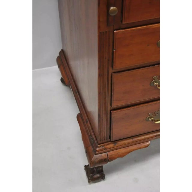 Wood 19th C. Chippendale Style Mahogany Slant Front Carved Ball & Claw Secretary Desk For Sale - Image 7 of 12