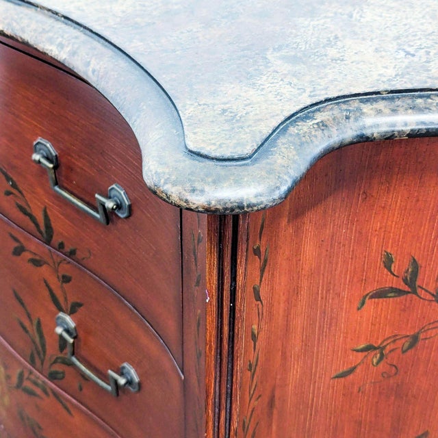 1990s Drexel Heritage Hand-Painted 3-Drawer Vintage Dresser For Sale - Image 10 of 11