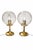 Mid-Century Modern Vintage Bubble Glass Table Lamps with Brass Bases, 1965, Set of 2 For Sale - Image 3 of 3