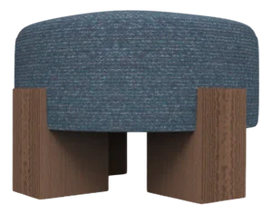 Cassette Pouf in Outside Tricot Seafoam Fabric and Smoked Oak by Alter Ego for Collector