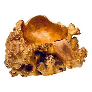Large Vintage Swedish Bowl in Burl Wood, 1940s For Sale