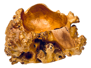 Large Vintage Swedish Bowl in Burl Wood, 1940s