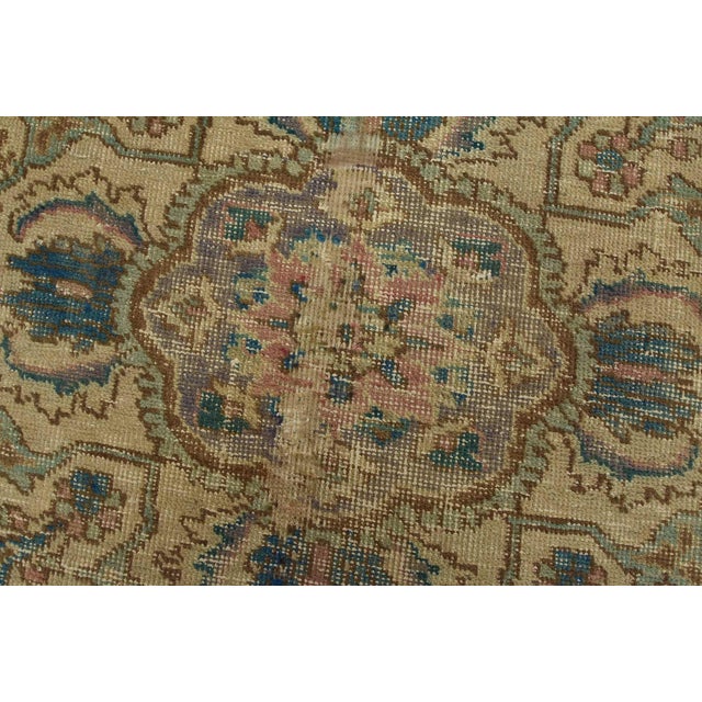 Tabriz Rug 7’8” X 10′ Pink Wool Vintage Distressed Hand-Knotted Carpet For Sale - Image 9 of 15