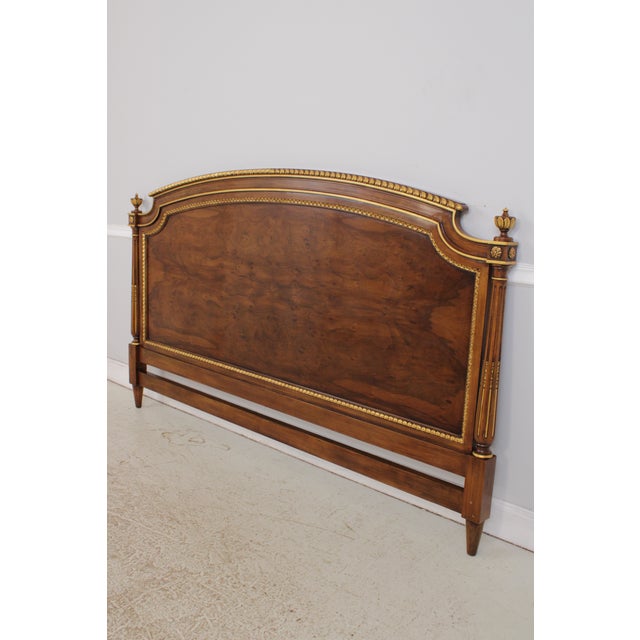 Traditional Karges King Size Walnut Gold Gilt Bed Headboard For Sale - Image 3 of 16
