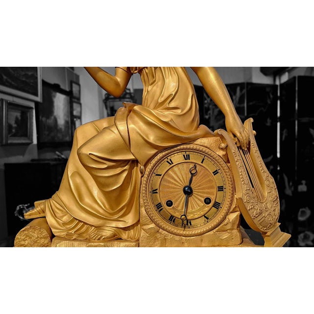 19th Century Golden Bronze Pendulum, France For Sale - Image 5 of 11