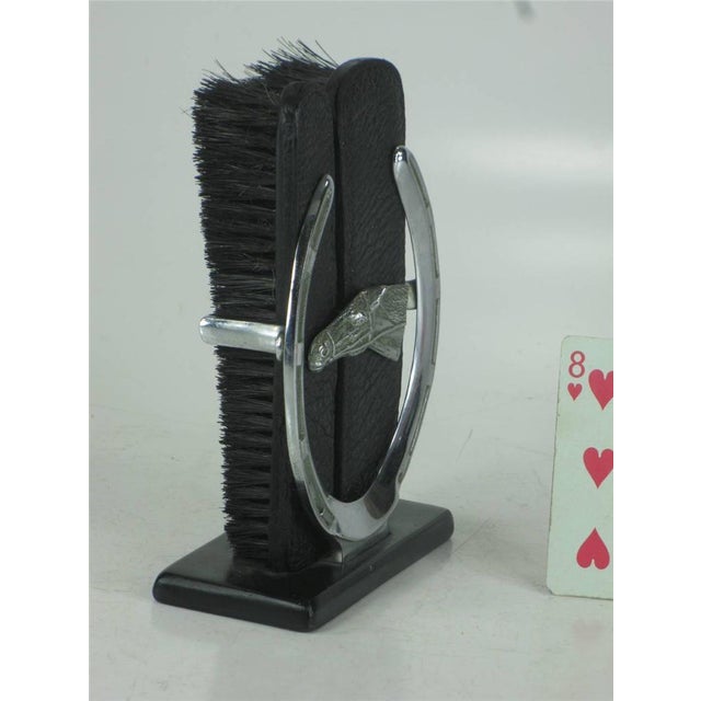 Brush Horse Head Bronze Chromed Holder Lather & Real Hair Art Deco, 1935 For Sale - Image 11 of 12