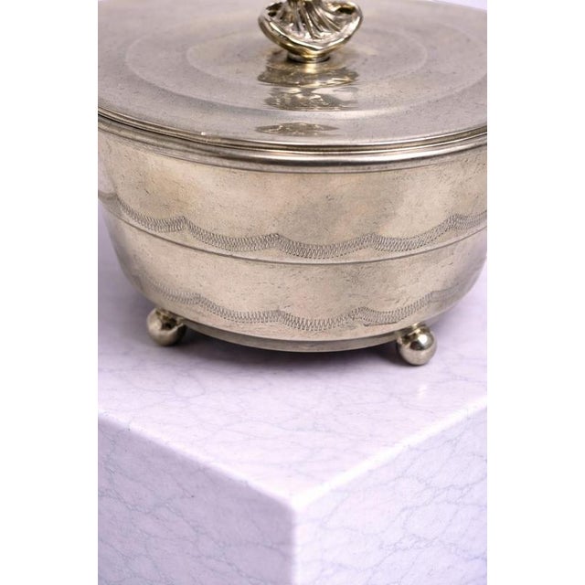 Metal Swedish Art Deco Pewter Lidded Box by Sylvia Stave for C.G. Hallberg, 1928 For Sale - Image 7 of 8