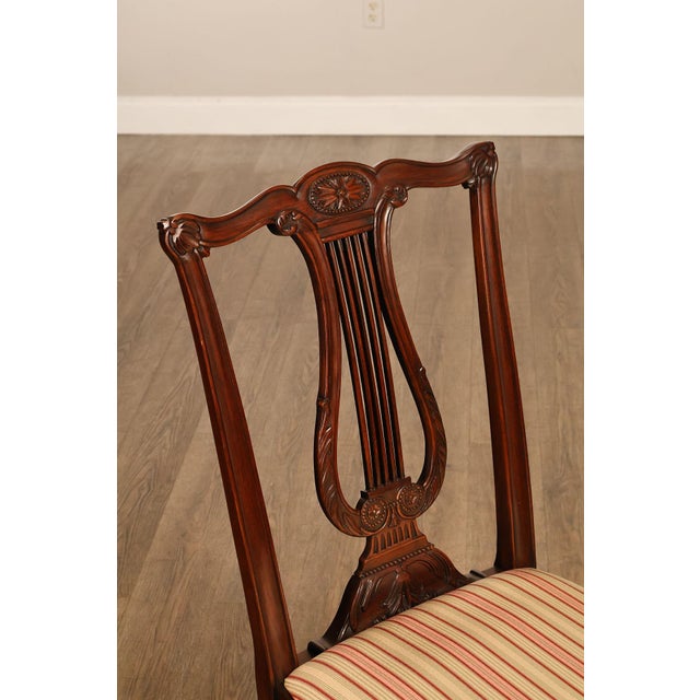 Wood Henkel Harris Mahogany Set Of Eight Lyre Back Dining Chairs For Sale - Image 7 of 18