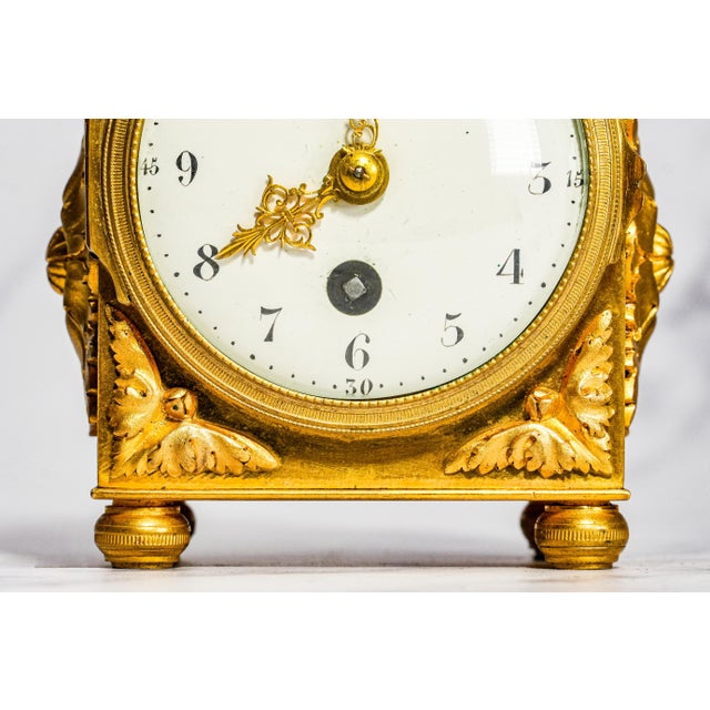 Amazing Antique French Gold Ormolu Bronze Mantel Clock Mougin Dutertre Paris Louis XVI Neoclassical Style Home Decor For Sale - Image 9 of 16