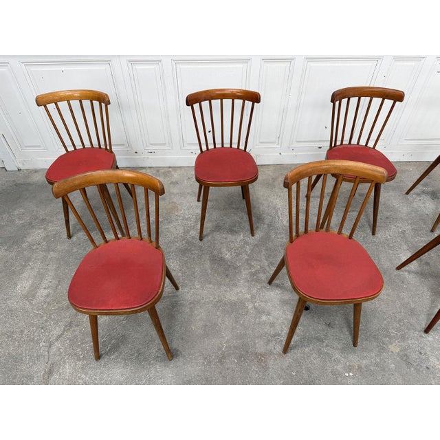 1960s Chairs with Colorful Seats from Baumann, 1960s, Set of 8 For Sale - Image 5 of 9