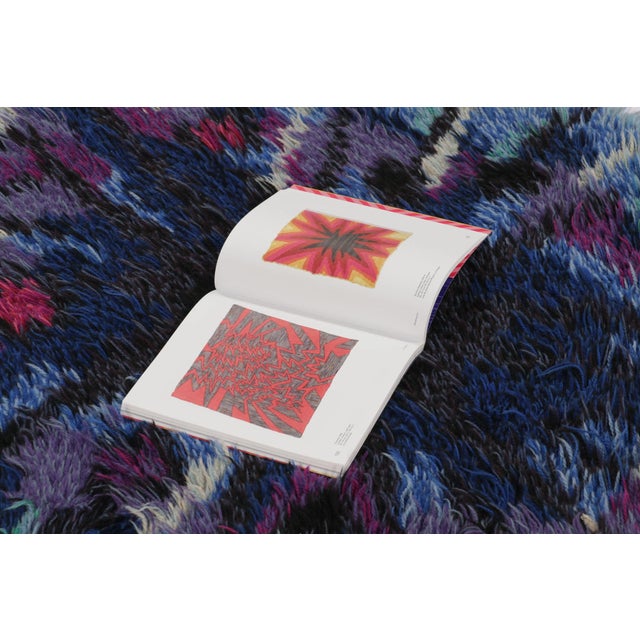 Blue Vintage Swedish Rya Rug With Blue and Purple Abstract Pattern - Rug & Kilim For Sale - Image 8 of 9