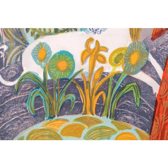 Printmaking Materials Mid 20th Century Virgo Zodiac Hand Signed Contemporary 55/250 Framed Lithograph by Judith Bledsoe For Sale - Image 7 of 10