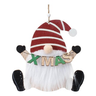 Wood Gnome Ornament (Set of 12) For Sale