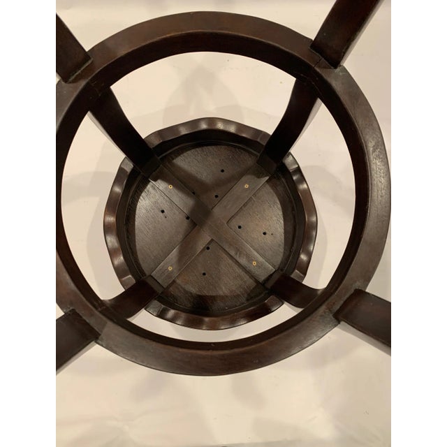 Red Italian Embossed Leather and Wood Bar Stools -A Pair For Sale - Image 8 of 9