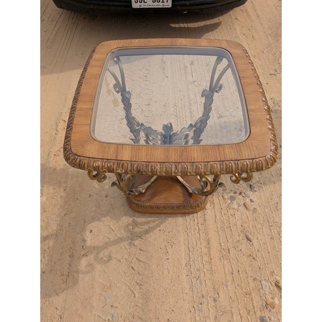 1980s Bernhardt Side/End Table With Glass Top. For Sale In Dallas - Image 6 of 6