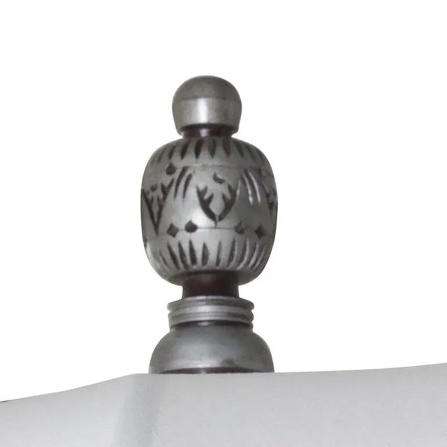 Early 21st Century Anglo-Indian Style White Cotton Umbrella For Sale - Image 5 of 8