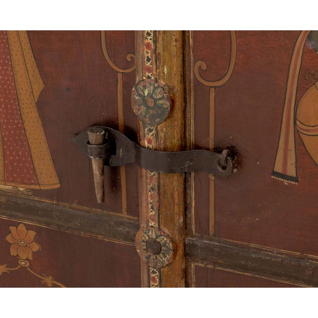 Indian Paint-Decorated Two-Door Cabinet For Sale In New York - Image 6 of 9