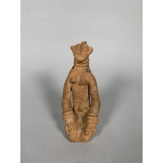 Bankoni statuette, Mali, 13th-15th century, terracotta, red ochre, African tribal art For Sale
