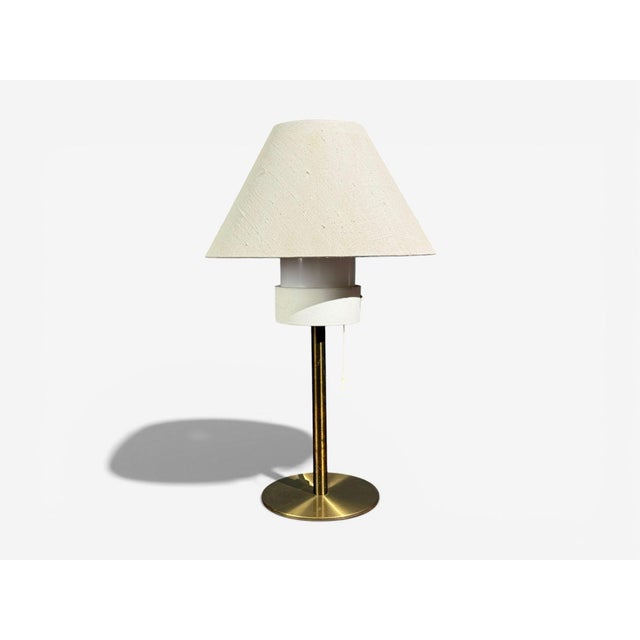 1960s Luxus, Table Lamps, Brass, Fabric, Sweden, 1960s For Sale - Image 5 of 10