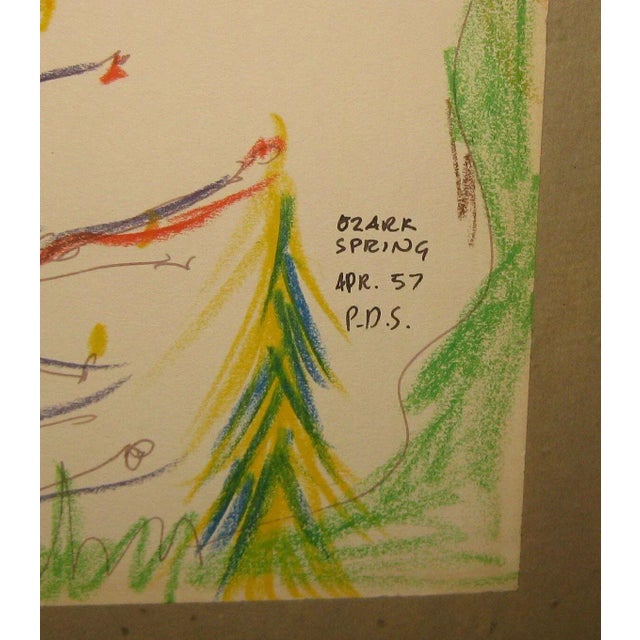 Paper 1957 Ozark Spring Modernist Drawing For Sale - Image 7 of 13