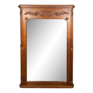 Antique Carved Ornamental Wall Mirror For Sale