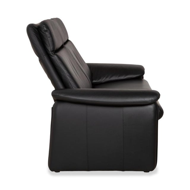 Atlanta 2-Seater Sofa in Black Leather For Sale - Image 15 of 18