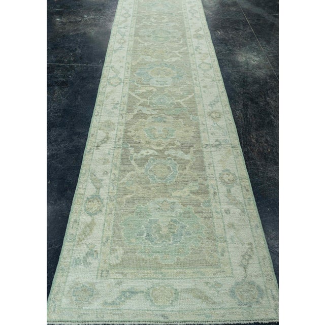 Brown Turkish Oushak Rug 2'6" x 10' #19285 For Sale - Image 8 of 8