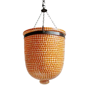 Orange Mosaic Bucket Pendant Light, Medium
