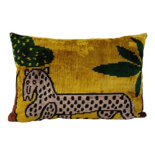 Tiger Ikat Velvet Pillow Cover 16'' X 22'' For Sale