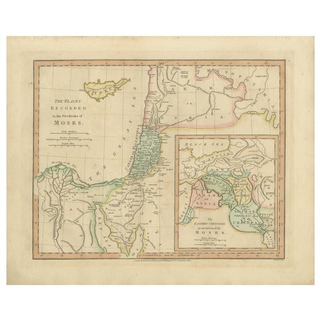 Antique Biblical Holy Land Map, 1827 For Sale - Image 10 of 10