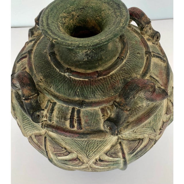 1940's Bas Relief Vase With Botanical Details For Sale - Image 4 of 9