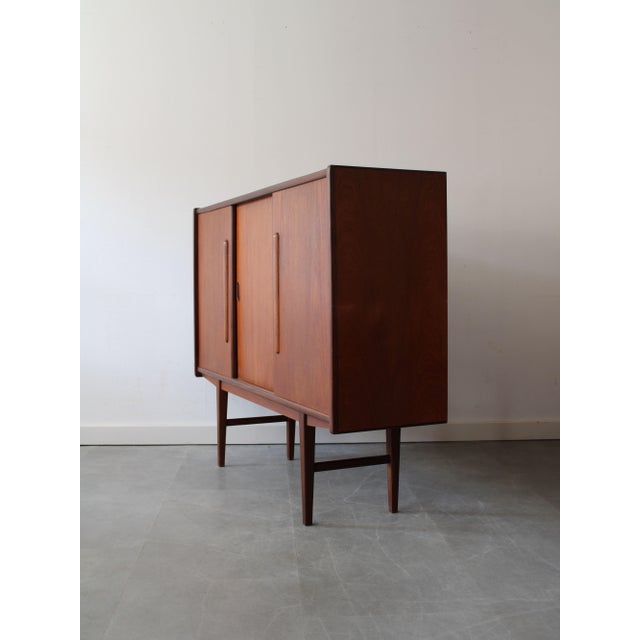 Brown Vintage Danish Highboard in Teak, 1960s For Sale - Image 8 of 14