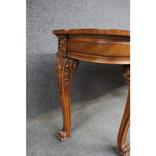 Karges Walnut Carved Console Table For Sale In Philadelphia - Image 6 of 16