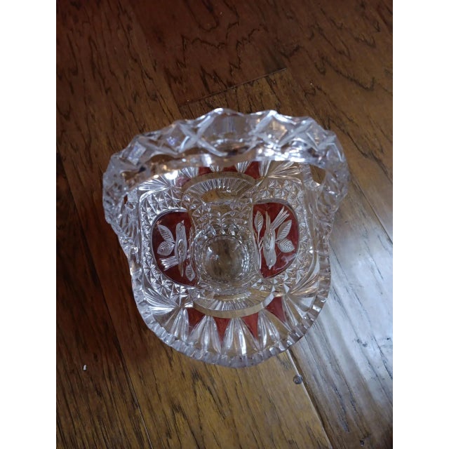 1970s Hofbauer Crystal Made in Germany Decorative Basket Vase For Sale - Image 12 of 13