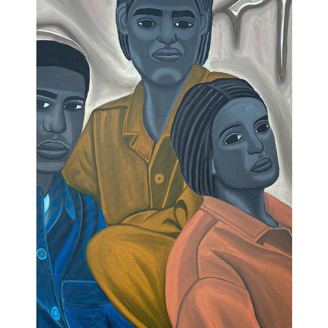 Contemporary "Threesome of Truth", Oil on Canvas Painting by Olayinka Salami For Sale - Image 3 of 5