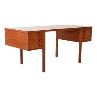 Vintage Teak Desk by Nanna & Jørgen Ditzel, 1950s For Sale