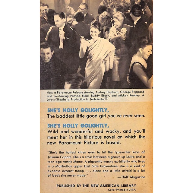 Traditional "Breakfast at Tiffany's" 1961 Capote, Truman For Sale - Image 3 of 6