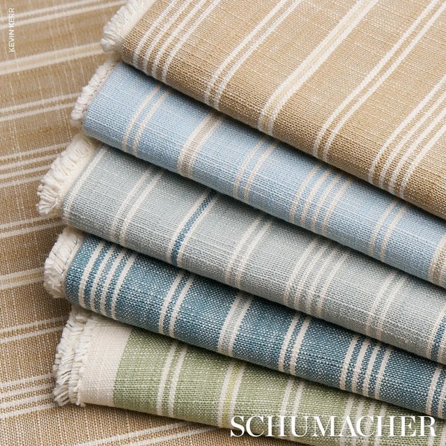 2020s Schumacher X Mark D. Sikes Lucy Stripe Fabric In Leaf Green For Sale - Image 5 of 5