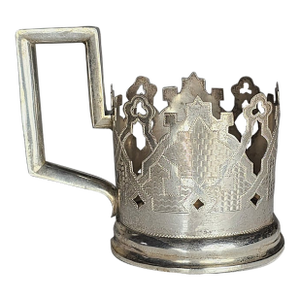 Late 19th Century Beautiful Antique Russian 84 Silver Cup Holder Pre - Faberge, Chiseled