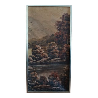 Framed Vintage Landscape Oil Painting Signed by Artist For Sale